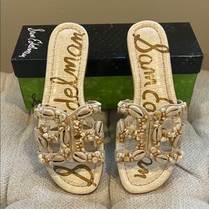 Sam Edelman Women's Bay Beaded Sandals - Beige color